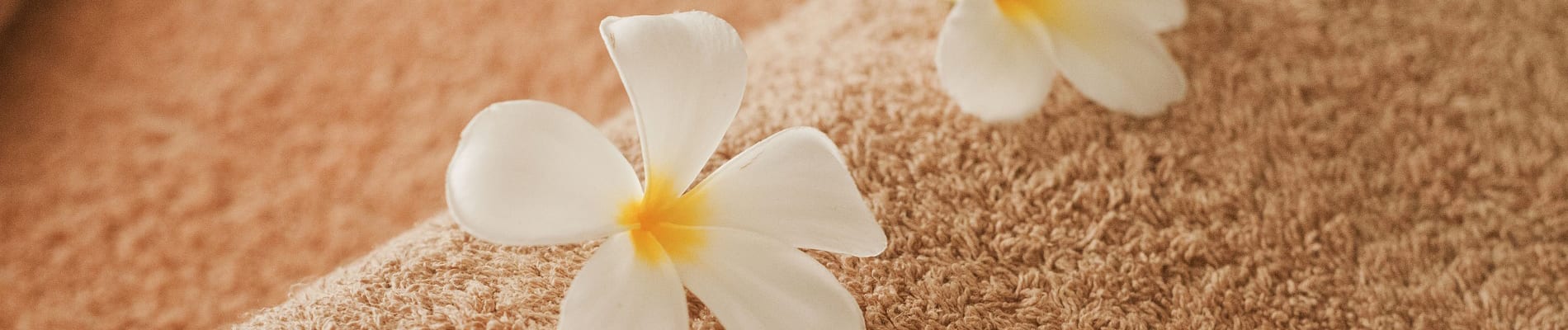 Flowers on a towel at a Spa